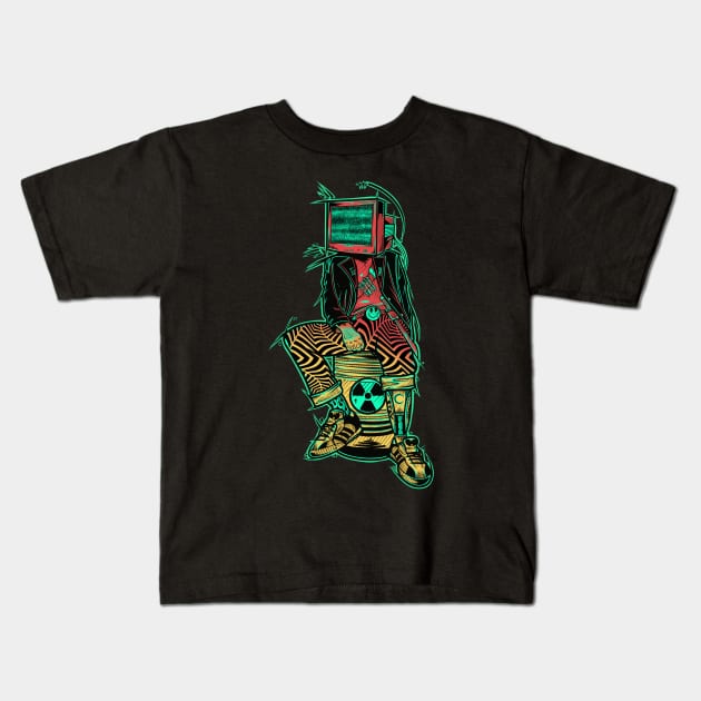 Static Wasteland Kids T-Shirt by Scottconnick